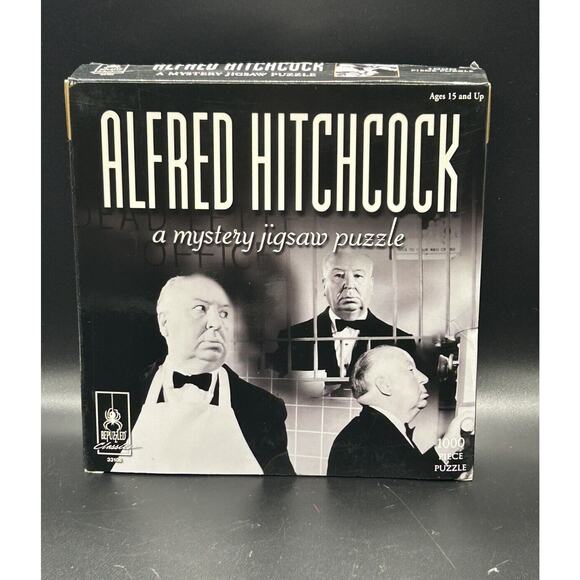 Alfred Hitchcock Mystery Jigsaw Puzzle Read Assemble Solve 1000 Pieces - Picture 1 of 6